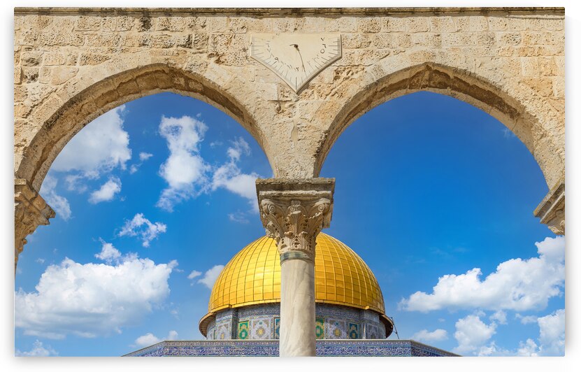Jerusalem Islamic shrine Dome of Rock located in the Old City on Temple Mount near Western Wall by Elijah Lovkoff