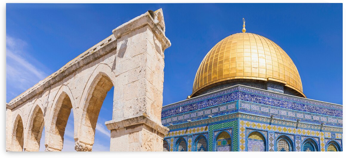 Jerusalem Islamic shrine Dome of Rock located in the Old City on Temple Mount near Western Wall by Elijah Lovkoff