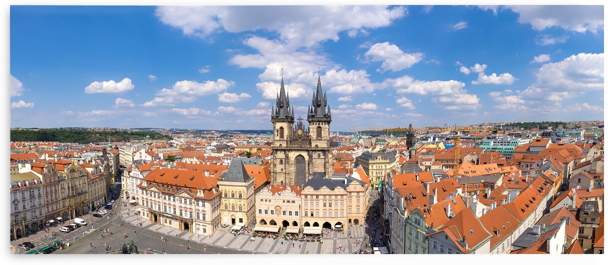 Panoramic view of Prague Old Town Square and in historic city centre of Old Prague by Elijah Lovkoff