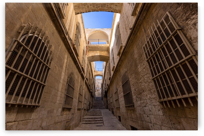 Jerusalem Old City Arab quarter near Church of Holy Sepulchre Western Wall and Dome of the Rock by Elijah Lovkoff