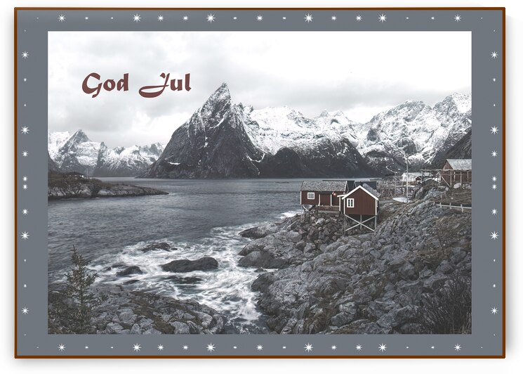 God Jul Merry Christmas in Norwegian in the Lofoten Islands by Norma Brandsberg Photography