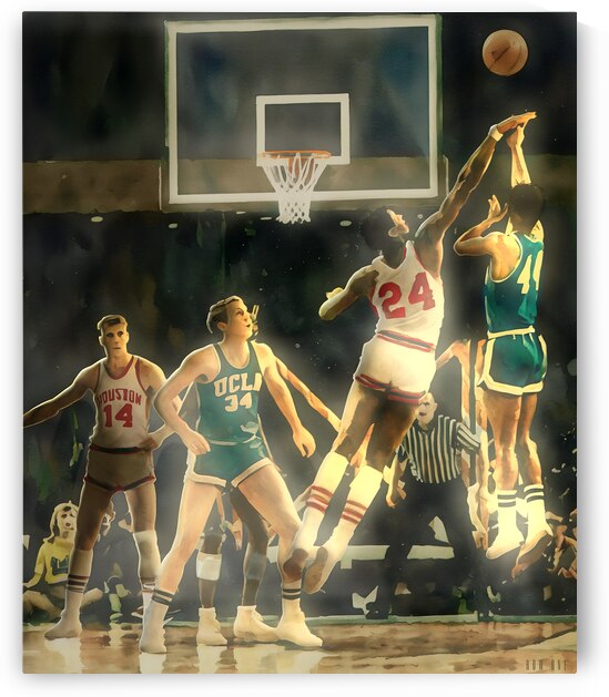 1968 Houston vs. UCLA Basketball Art by Row One Brand