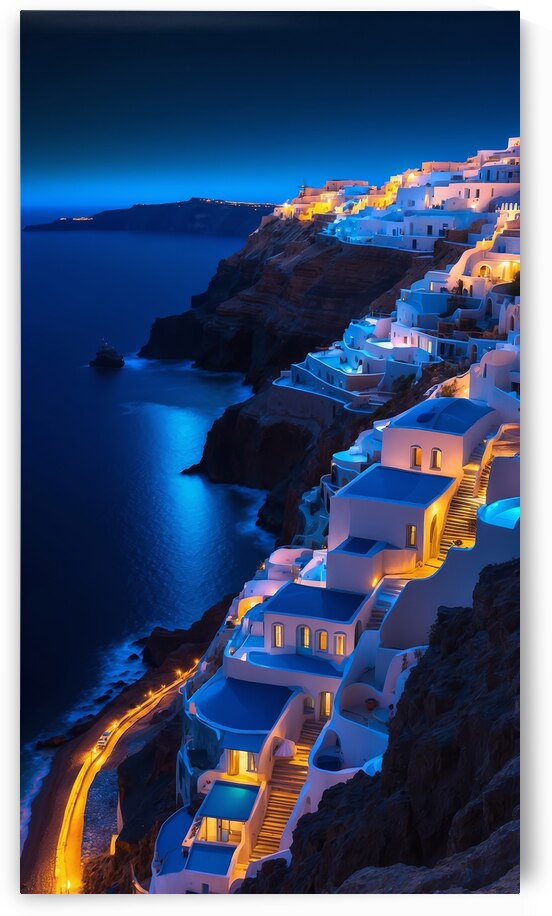 Santorini at Night 2 by The Mabazza Foundation 