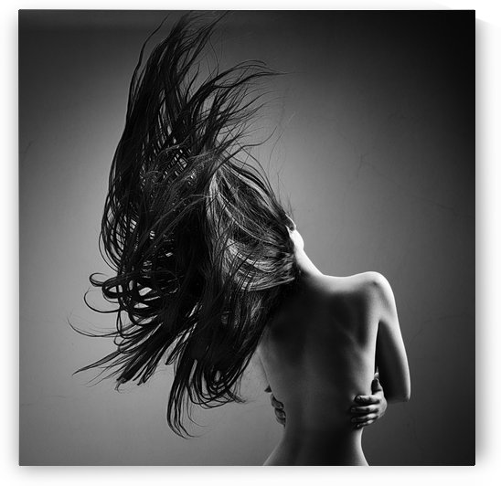 Sensual woman long waving hair by Johan Swanepoel