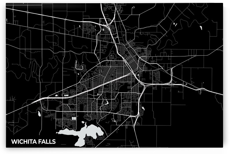 Wichita Falls Texas City Map Print by Conceptual Photography