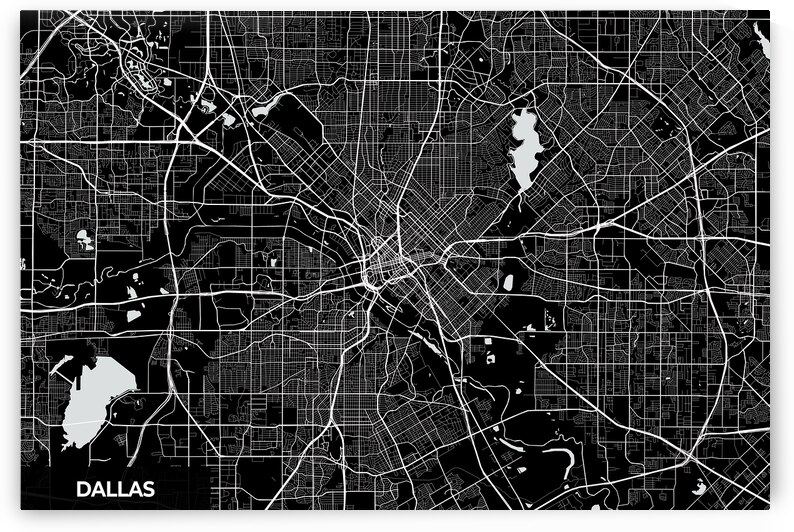 Dallas Texas City Map Print by Conceptual Photography
