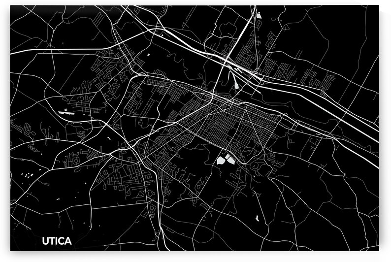 Utica New York City Map Print by Conceptual Photography