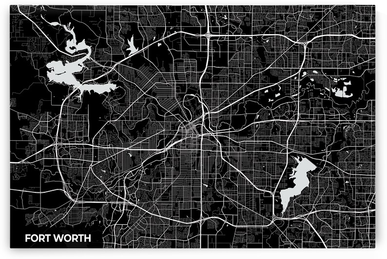 Fort Worth Texas City Map Print by Conceptual Photography