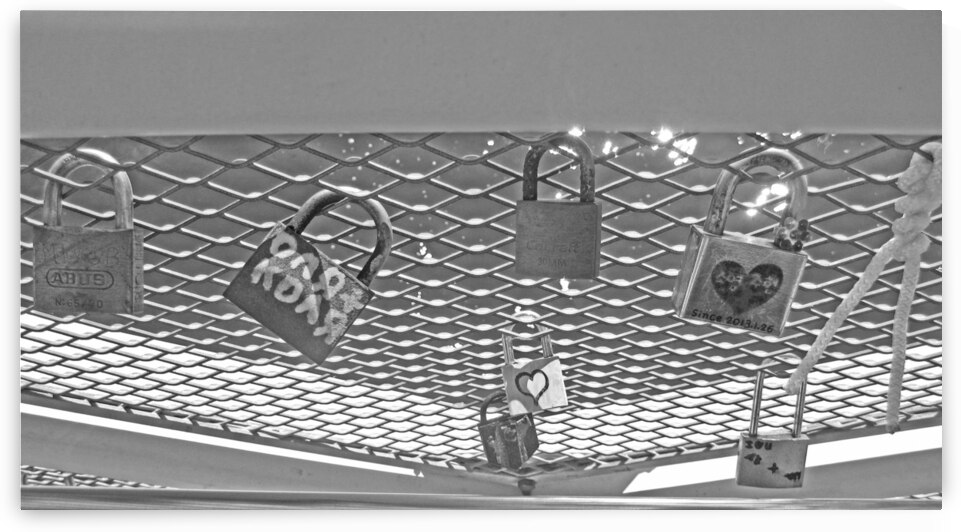 Locked Love in Helsinki Finland B&W by Timeless Scenery Photography