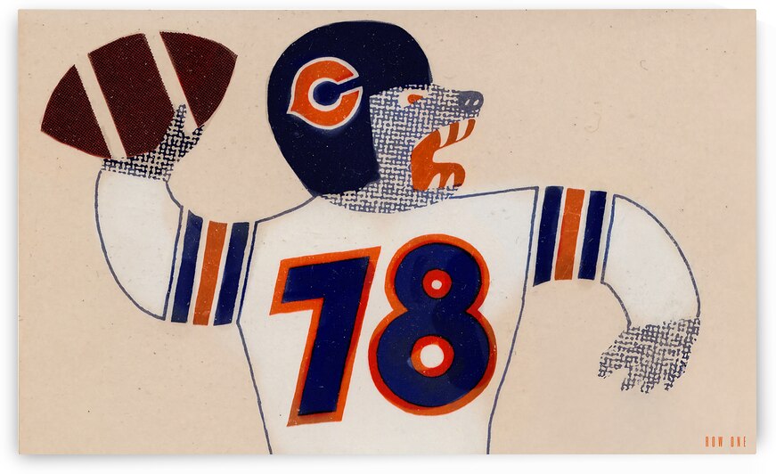 Vintage Chicago Bears Quarterback Art by Row One Brand