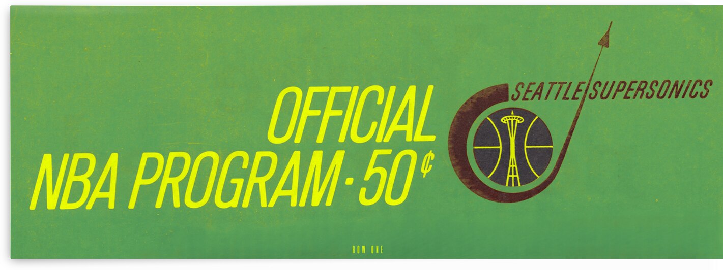 1968 Seattle Supersonics Program Art by Row One Brand