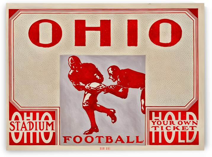 1932 Ohio State Football Ticket Remix Art by Row One Brand