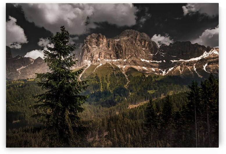 Italian Dolomite Val di Fassa Mountain Peaks at Night by Norma Brandsberg Photography