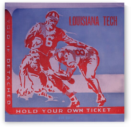 1959 Louisiana Tech Football Ticket Art Remix by Row One Brand
