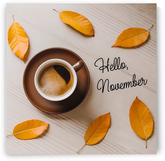 Cup of coffee hello november by Kawtar el harda