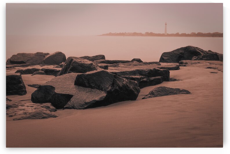 Black Rocks and Drifting Sands of Cape May Beach by Jason Fink