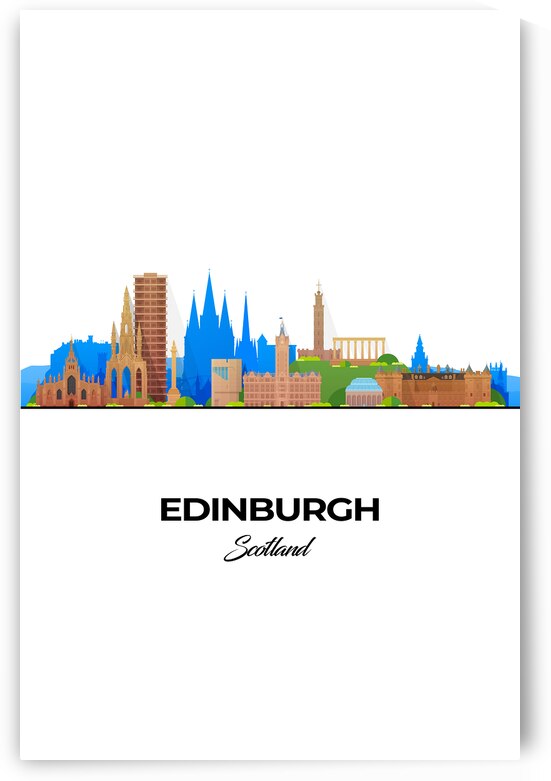 Edinburgh Scotland City Skyline Print by Conceptual Photography