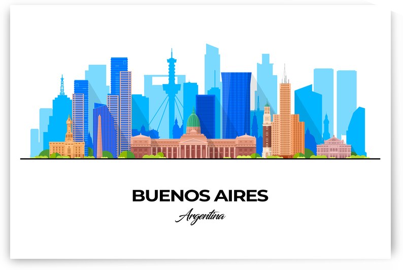 Buenos Aires Argentina City Skyline Print by Conceptual Photography
