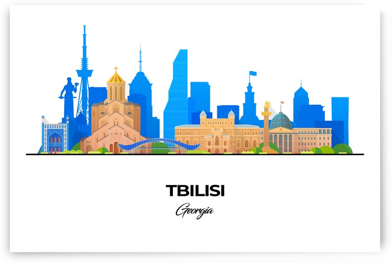 Tbilisi Georgia City Skyline Print by Conceptual Photography