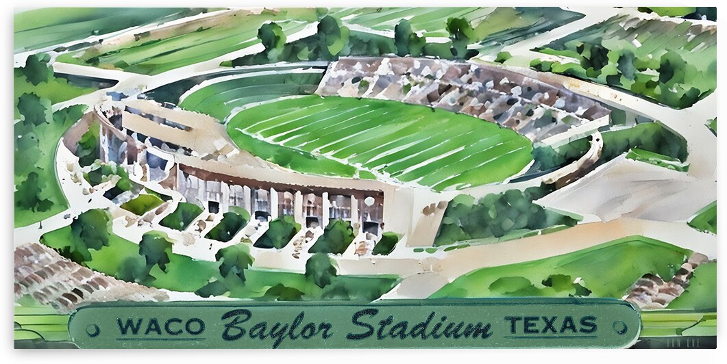 1970s Baylor Stadium Art by Row One Brand