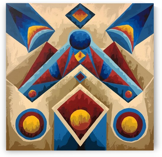 An abstract painting with a Moroccan theme by Kawtar el harda