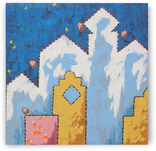 A painting of a Moroccan abstract by Kawtar el harda