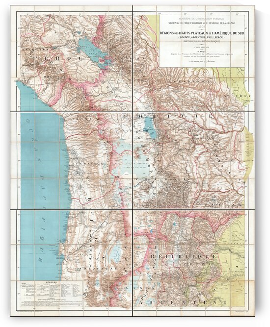 1905 Map of the Andes Mountains – Topographic Chart of South America’s Backbone Across Bolivia Argentina Chile and Peru Highlighting Geography Elevation and Natural Resources by History In Your Home