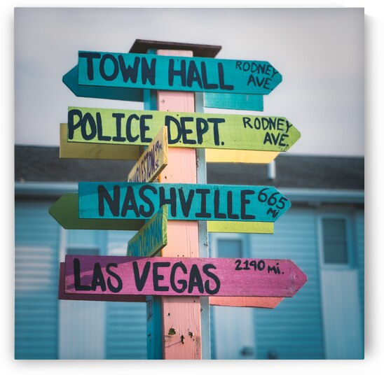 Dewey Beach Nashville Las Vegas Sign Post by Jason Fink