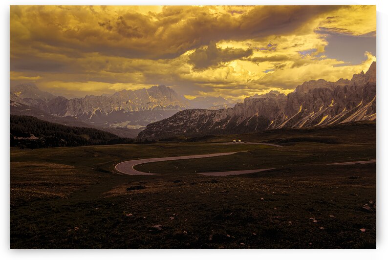 Dolomite Giau Pass Sunset Serpentine Road by Norma Brandsberg Photography