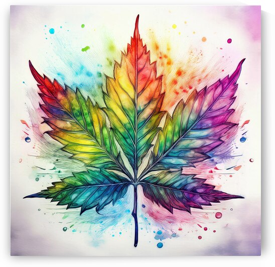 Cannabis Watercolor Wall Art by Art by Josh