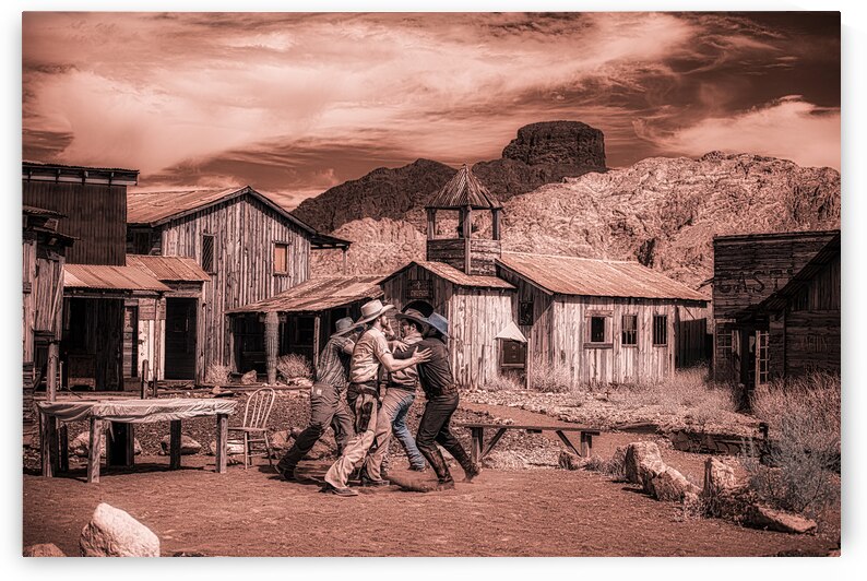 Rugged Standoff in a Deserted Town by Dream World Images