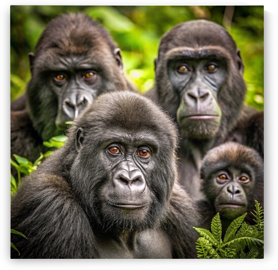 gorilla family  a close up encounter with a goril by Alaa khaled