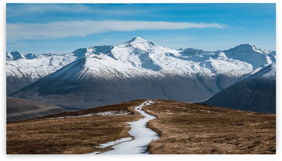majestic mountain range a snow capped mountain  by Alaa khaled