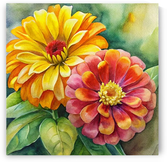 Vibrant Zinnias by NORASHOP