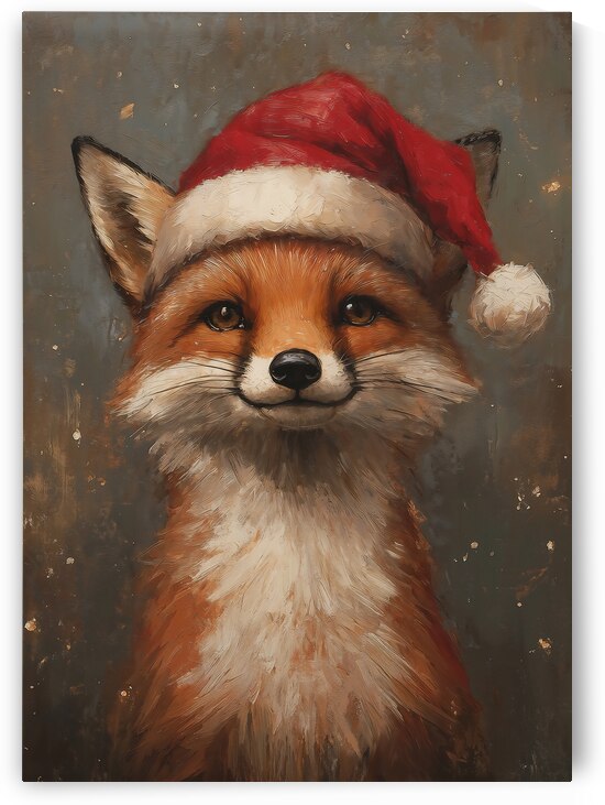 Festive Fox in Santa Hat by Anne Laure GOUPIL