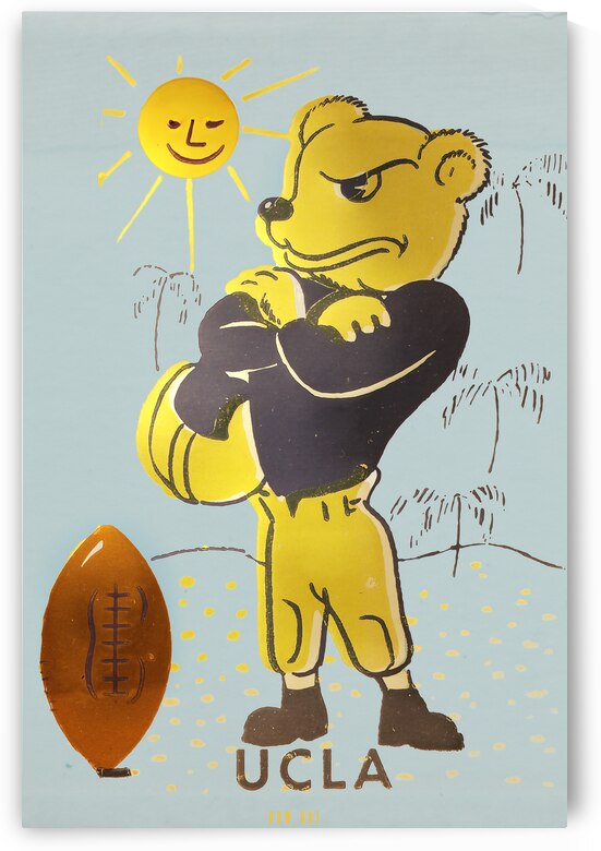 1950s UCLA Football Cartoon Art by Row One Brand