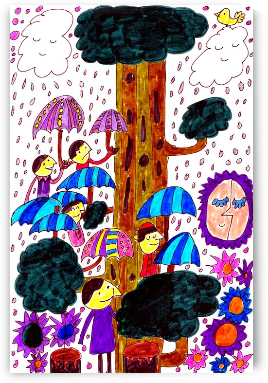 Abstract Doodle Art Let It Rain  by Catriona Roberts Nature Photography and Designs