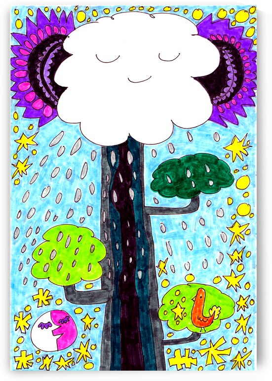 Abstract Doodle Art Cloud Burst  by Catriona Roberts Nature Photography and Designs