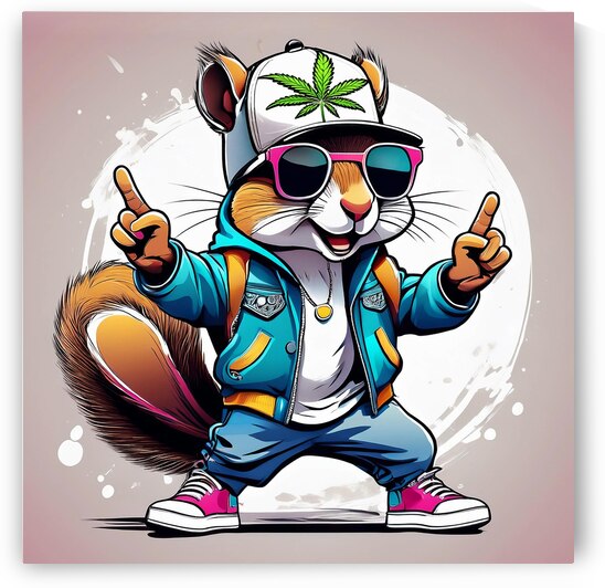 Hip Hop Squirrel by Art by Josh