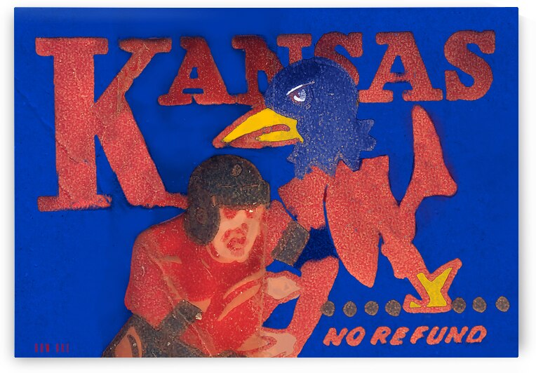 Vintage Kansas Football Ticket Remix Art by Row One Brand