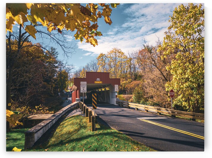 Geigers Covered Bridge Autumn Scene by Jason Fink