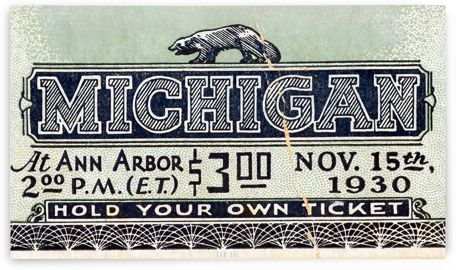 1930 Michigan Ticket Remix by Row One Brand