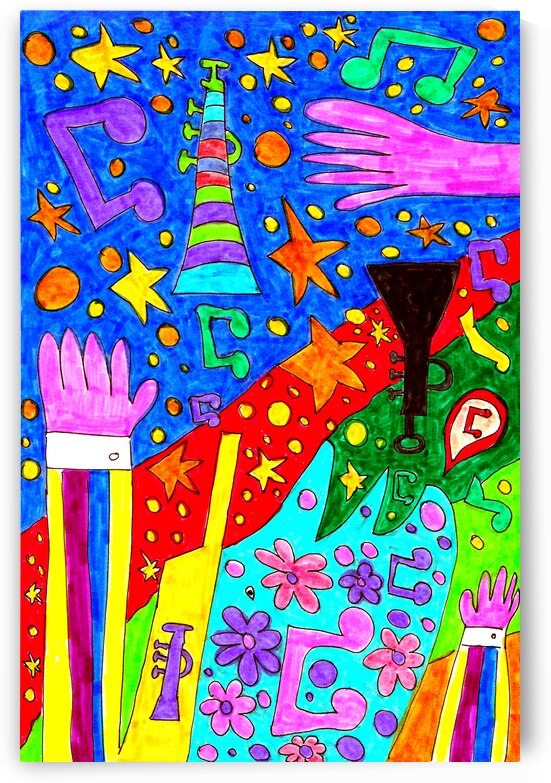 Abstract Doodle Art Musical Notes  by Catriona Roberts Nature Photography and Designs