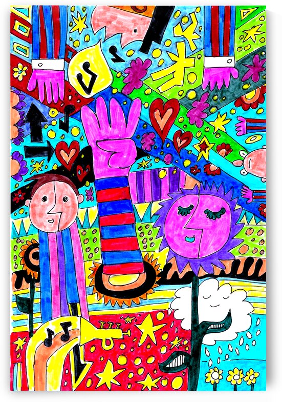 Abstract Doodle Art Colourful Elements by Catriona Roberts Nature Photography and Designs