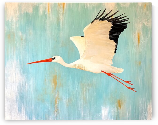 Stork in Flight by Travelling Light