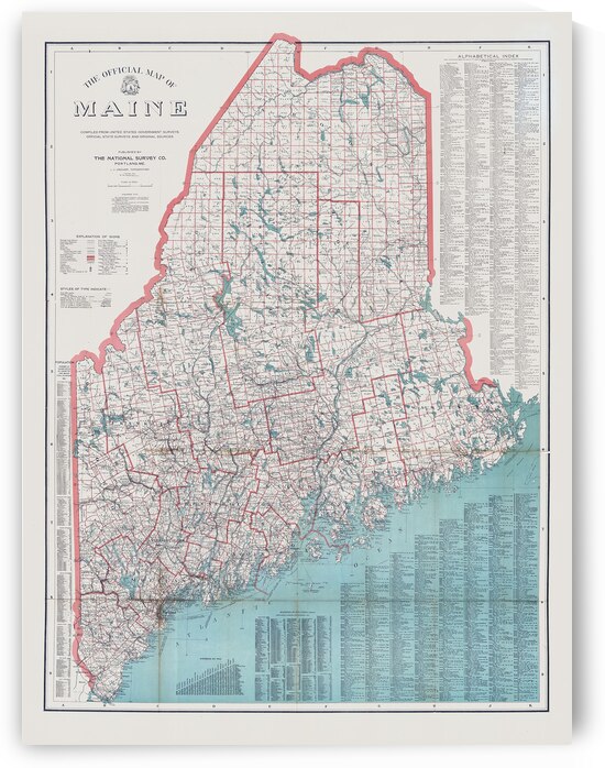 1914 Postal Map of Maine Showing Post Offices Delivery Routes and County Boundaries in Early 20th Century New England by History In Your Home