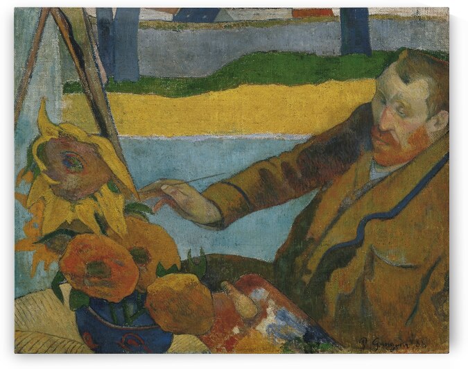 Vincent van Gogh Painting Sunflowers by Paul Gauguin [1848–1903] by MyCozyFineArt