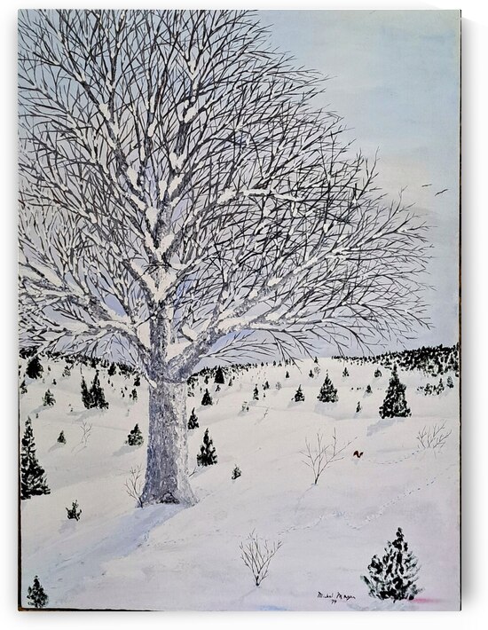 L arbre enneige by Michel Mayer artiste peintre