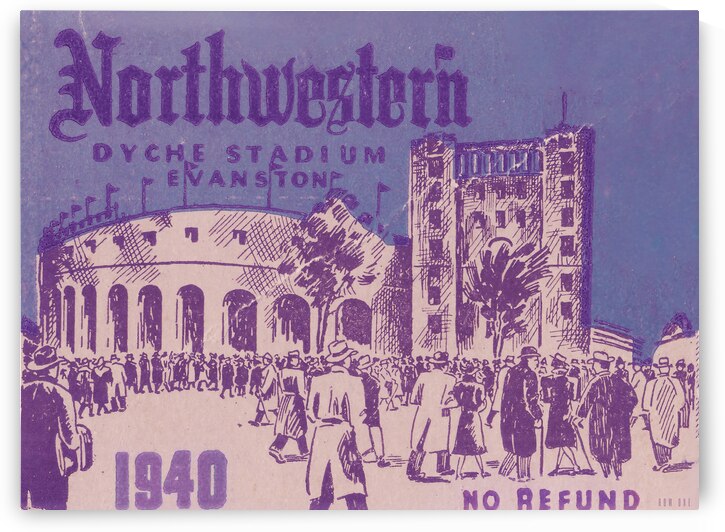 1940 Northwestern Ticket Stub Remix Art by Row One Brand