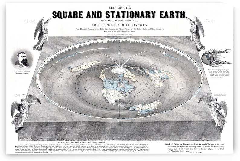 1893 Map of the Biblical Flat Earth – Historical Diagram Based on Scriptural Cosmology Featuring the Firmament Heavens and Ancient Interpretations of Earth’s Structure by History In Your Home